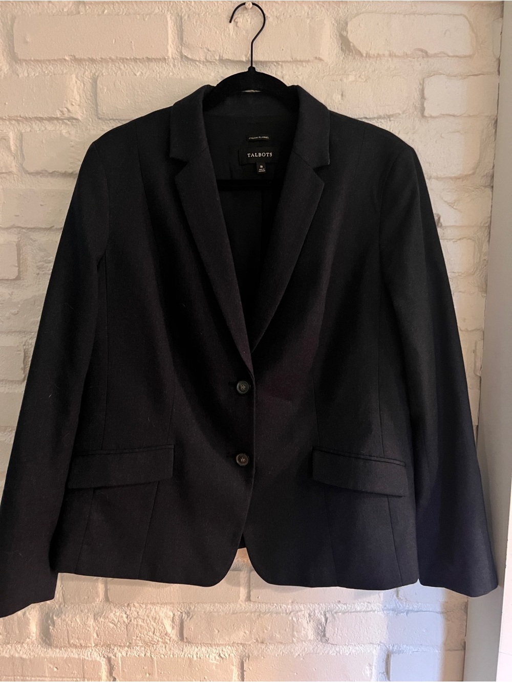Talbots Navy Women's Two-Button Tailored Italian Wool Blazer